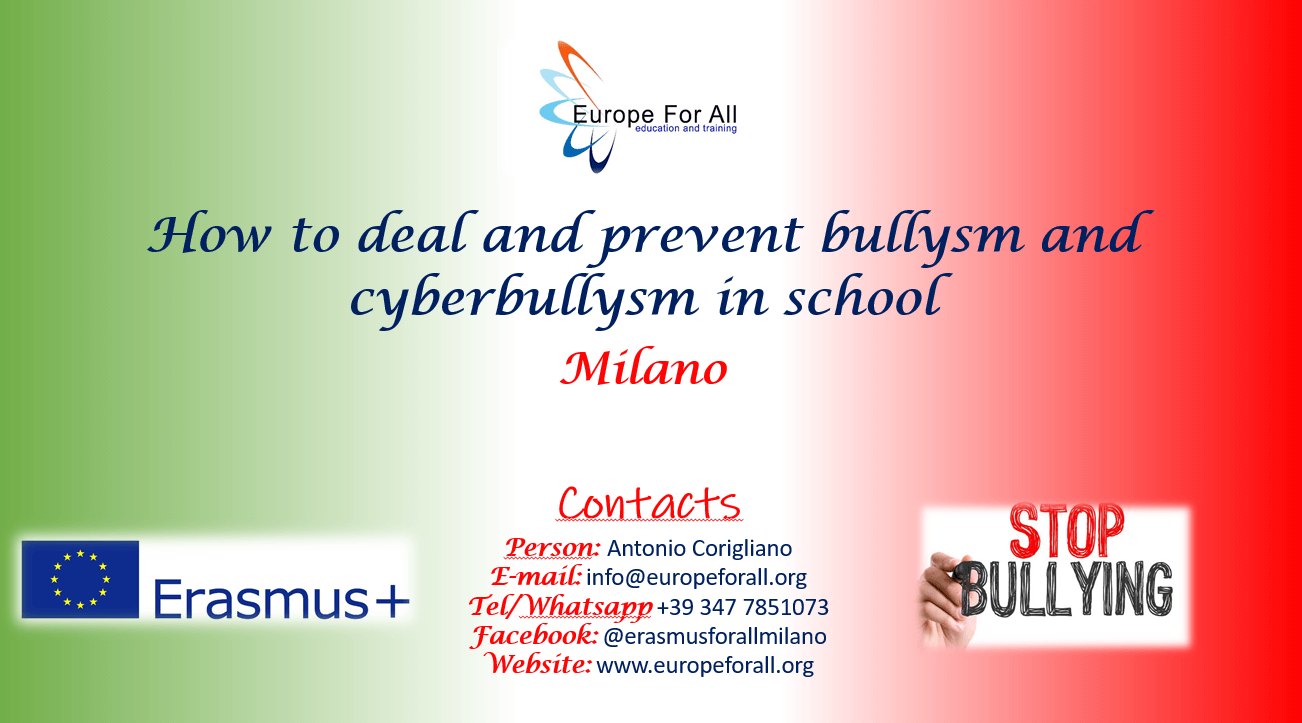 Nuova sessione del training course a settembre 2020 “Against Bullysm”